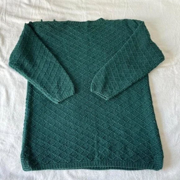 Vintage grandmacore cottagecore 80s 90s hand knit embroidered sweater - Picture 4 of 7